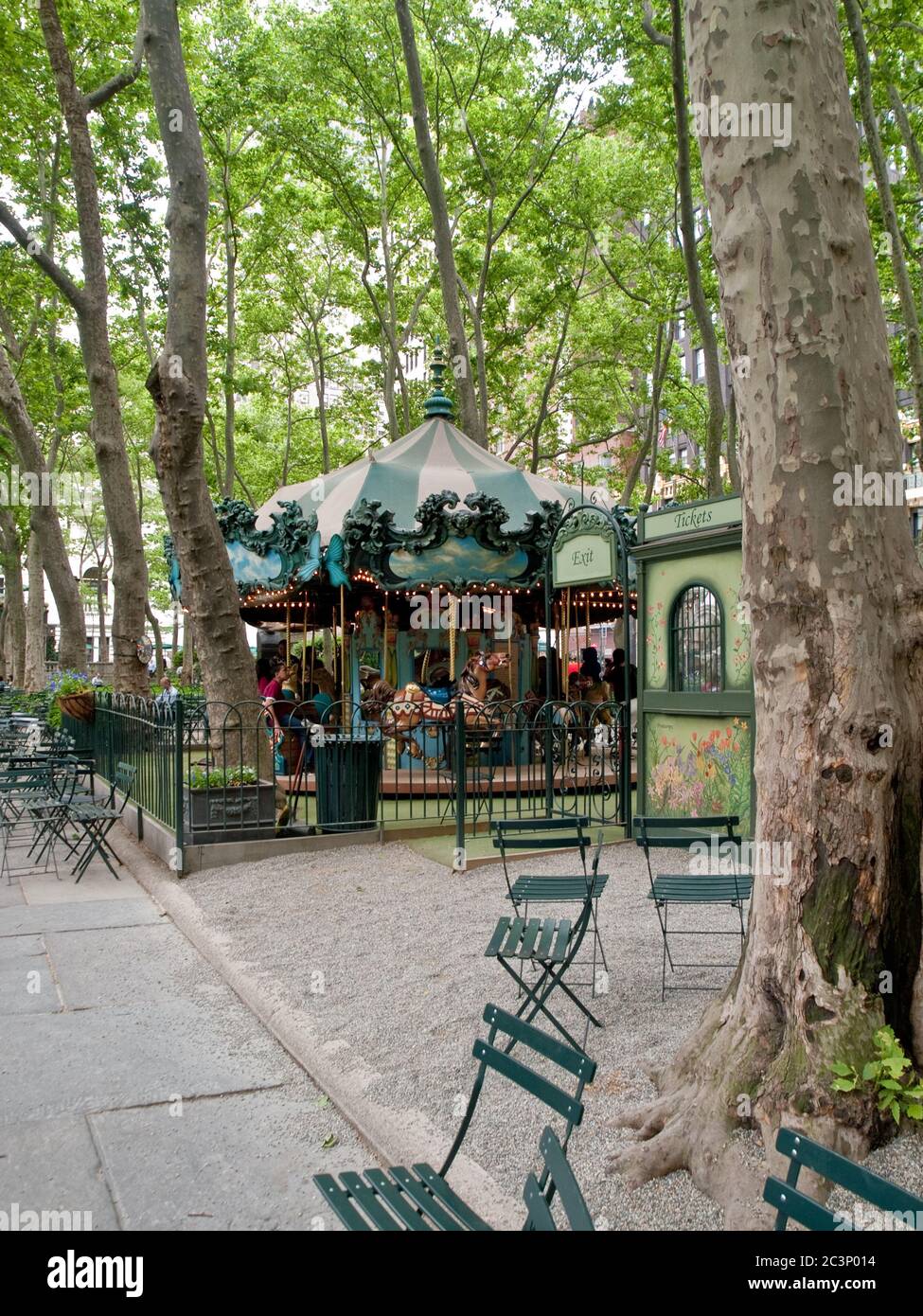Bryant Park Karussell Stockfoto
