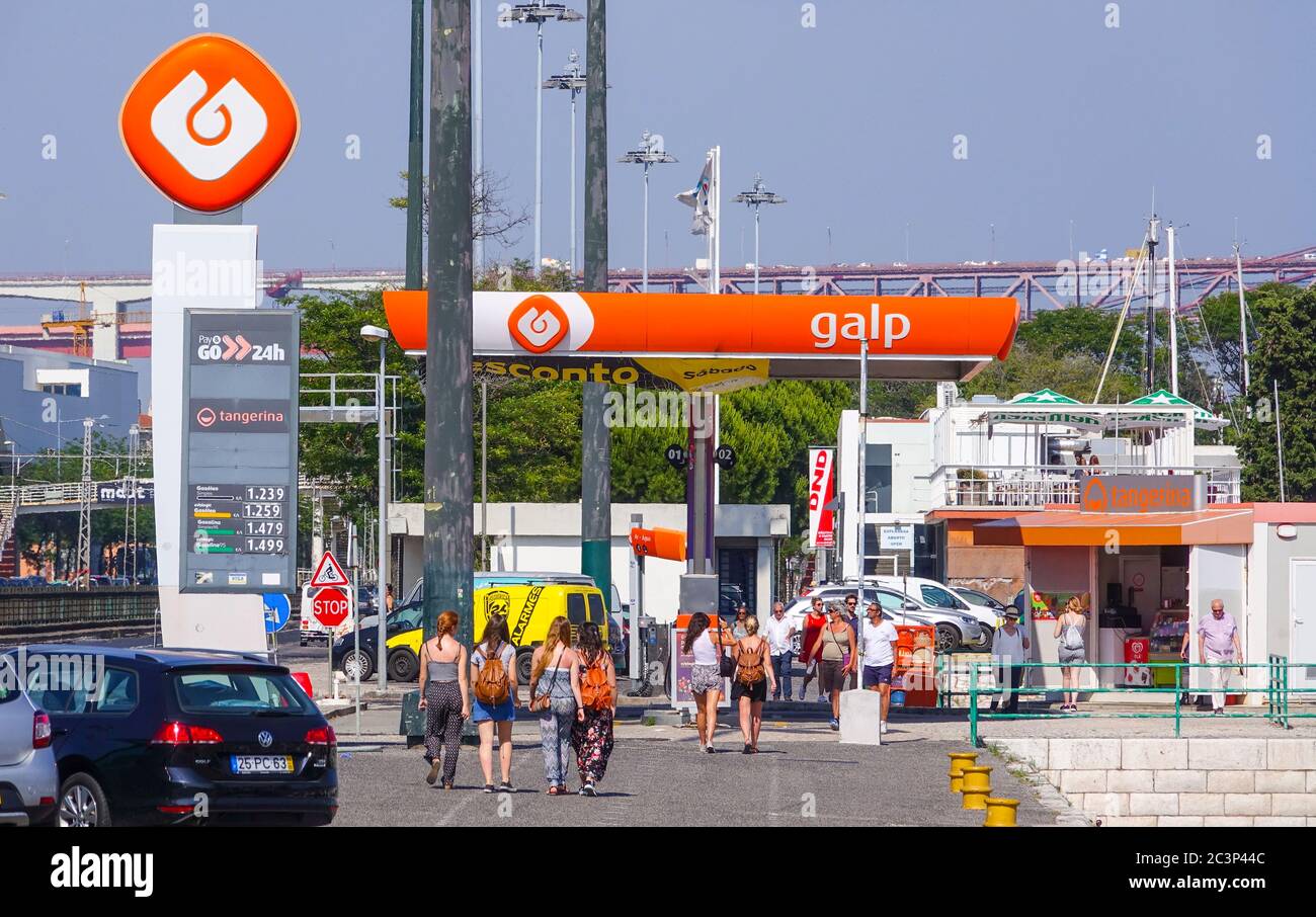 Galp Tankstelle in Lissabon Stockfoto