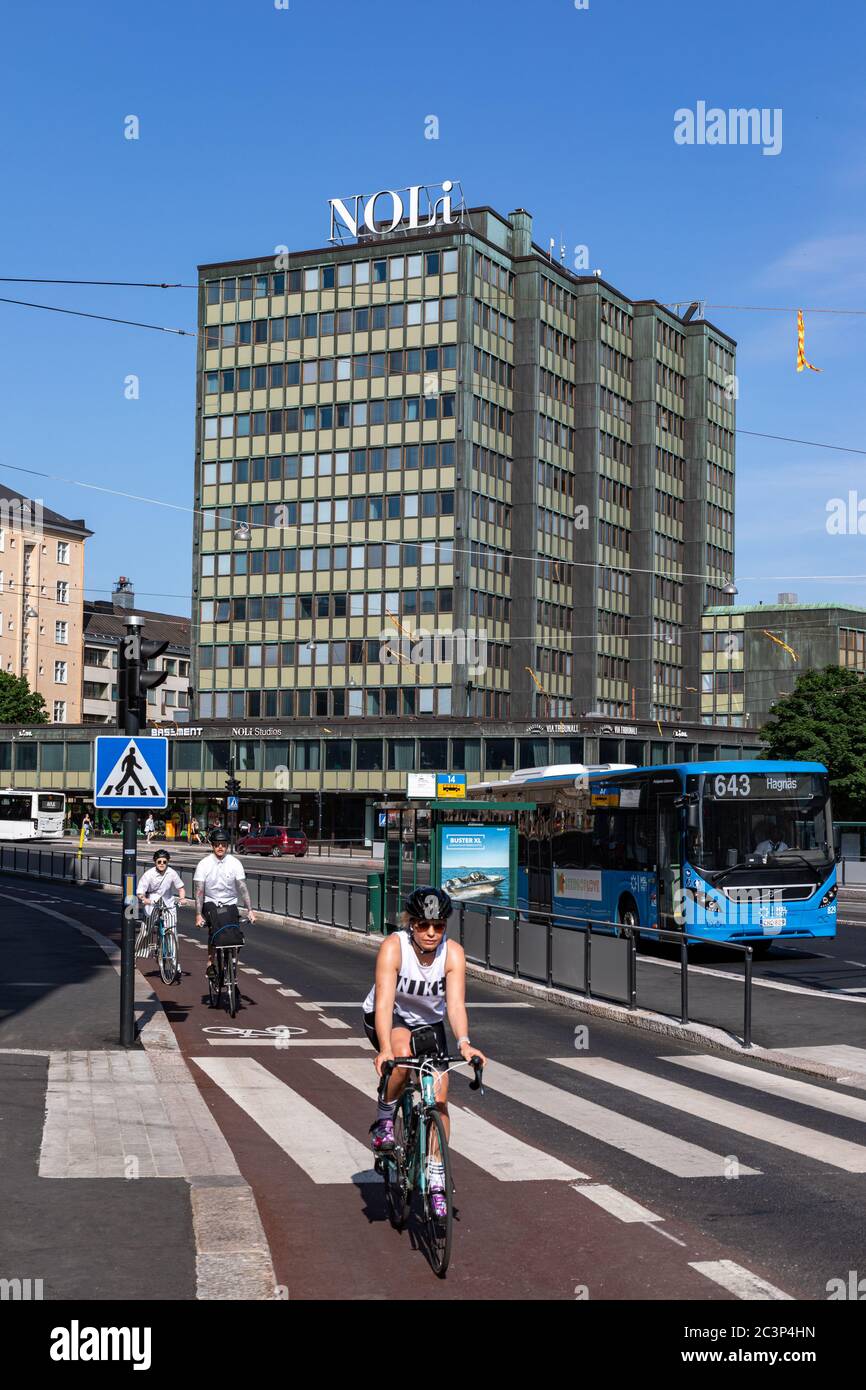 Noli Studios, ein Apartmenthotel mit möblierten Studios, im finnischen Stadtteil Sörnänen Stockfoto