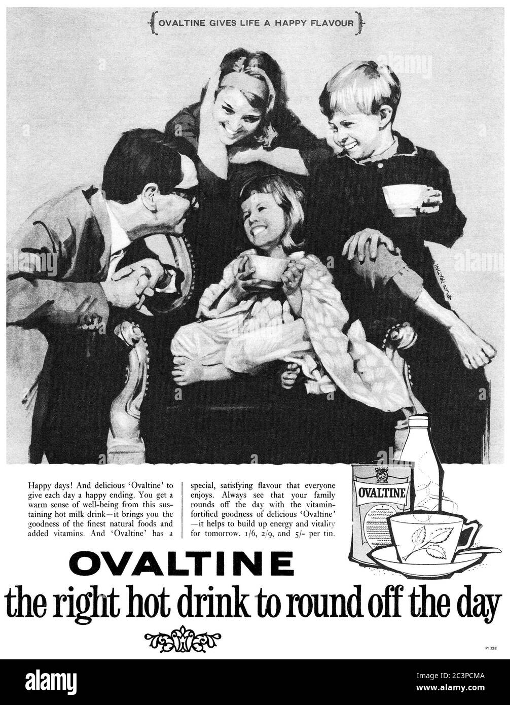 1963 Britische Werbung für Ovaltine. Stockfoto