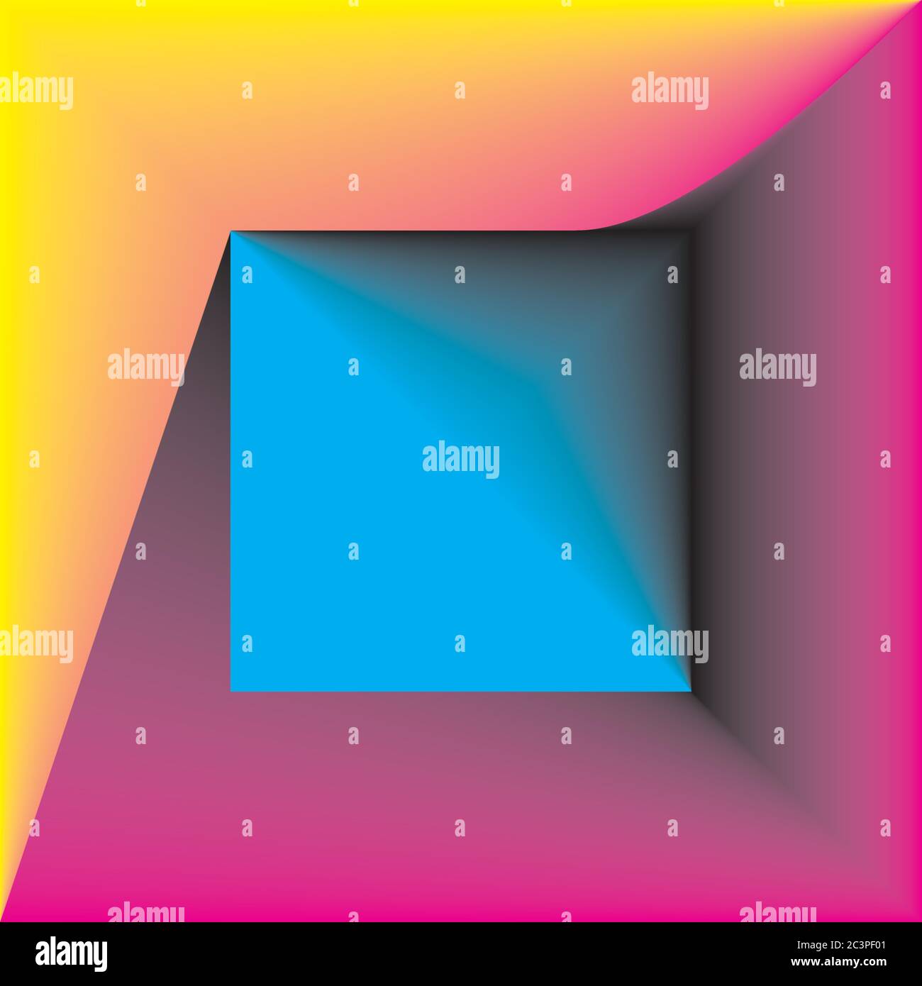 Cyan Magenta Gelb Schwarz Farbfelder Ziel gemischt Designer Illustrator Hintergrund Stock Vektor