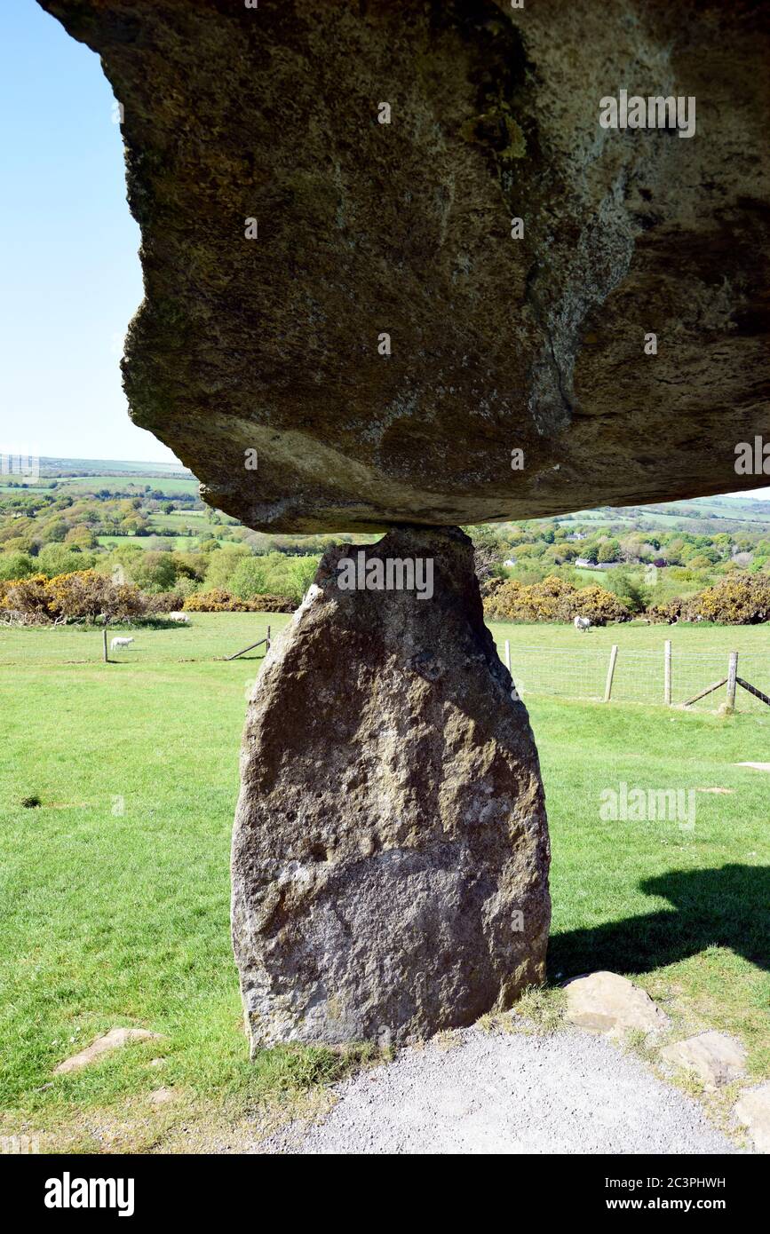 Pentre Ifan Neolithische Grabkammer Nevern, Pembrokeshire, Wales Stockfoto