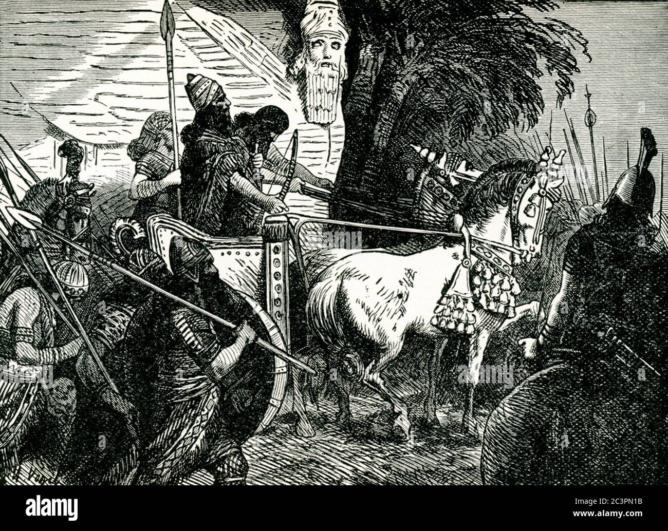 Xerxes, der Sohn von Darius I, regierte Persien von 485 bis 465 B.C. in 480 B.C., machte er sich für Sardis (gesehen hier) und von dort marschierte Westen mit seiner Armee, Griechenland zu erobern. Diese Zeitperiode ist die der sogenannten Perserkriege – die griechische Flotte besiegte die Perser unter König Xerxes bei Salamis, einer Insel im Golf von Ägina im Osten Griechenlands. Unter den griechischen Führern war Themistocles. Stockfoto