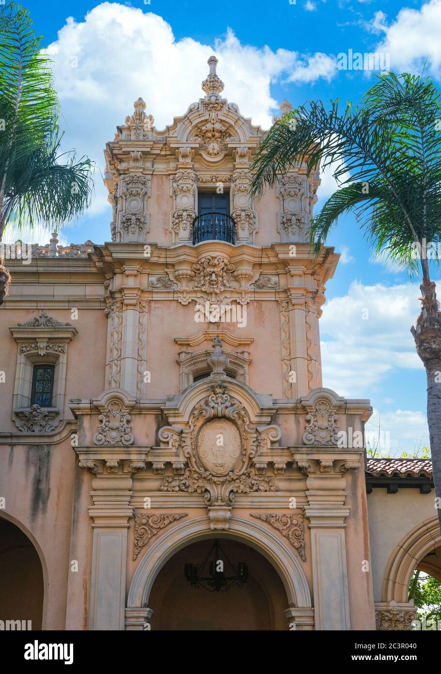Kunstvolle Details im Balboa Park Stockfoto