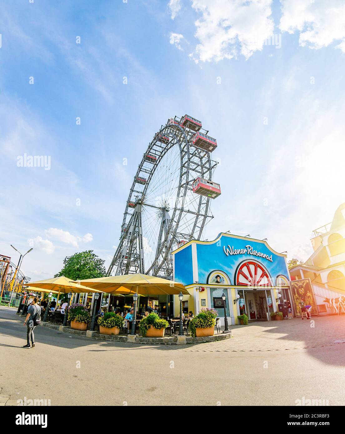 Wien Österreich Juli.22 2019, Wien Riesenrad Riesenrad ist die Hauptattraktion im Prater Vergnügungspark Stockfoto