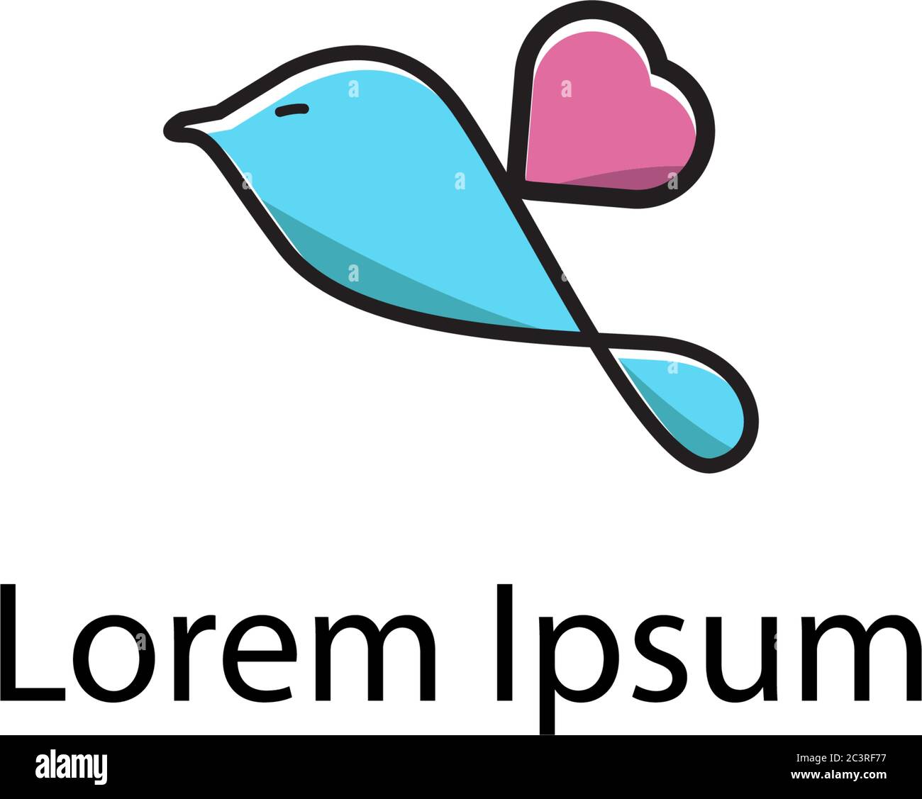 Liebe vogel Logo lieferbar, Tierpflege logo Inspiration Stock Vektor