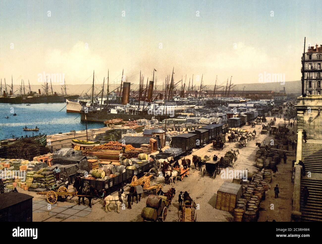 Quay de la Joliette, Marseille, Frankreich, um 1900 Stockfoto