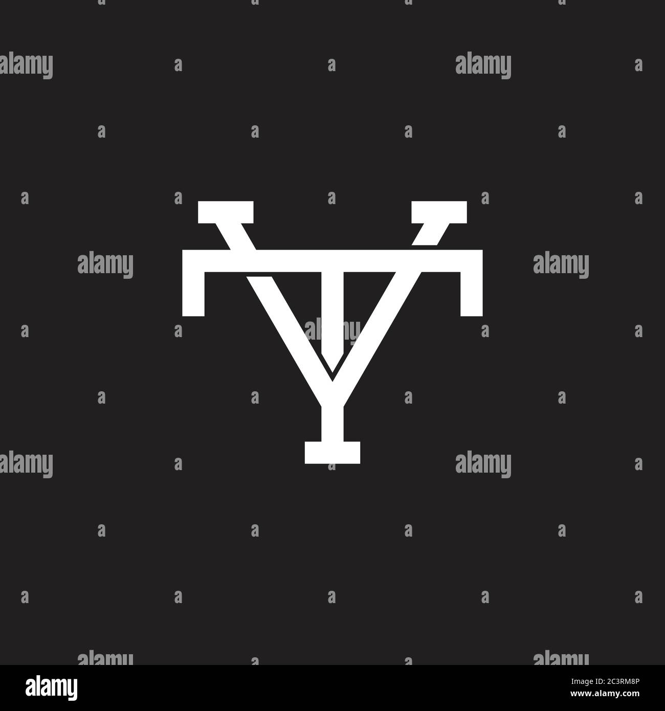 Buchstabe vt verknüpft geometrische Linie Design Symbol Logo Vektor Stock Vektor