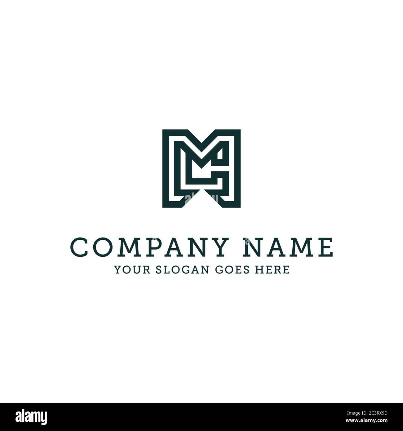 MC Buchstabe Logo Design, Linie Kunst der M Identität Logo Vektor, sauber und clever Icon Vorlage Stock Vektor