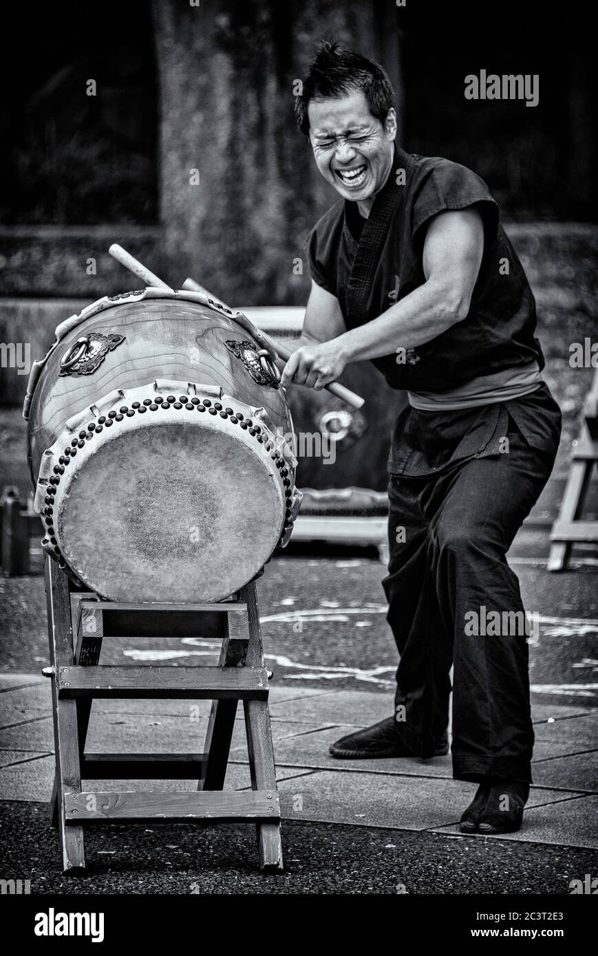 Kumi Daiko Trommler im Yoyogi Park, Harajuku, Tokio, Japan Stockfoto