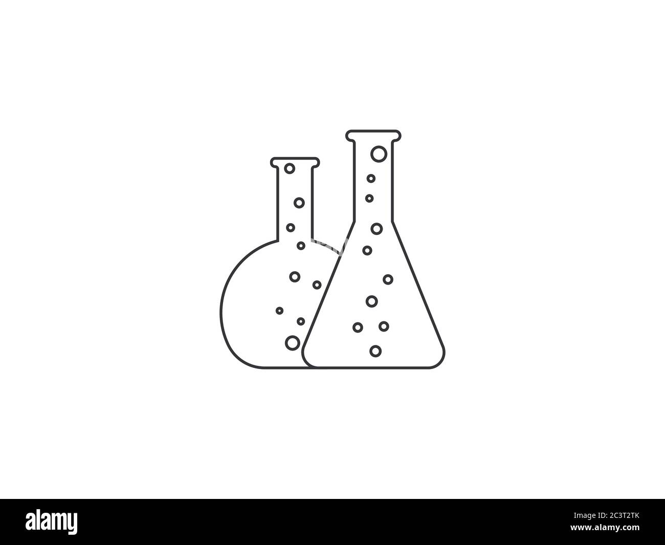 Biologie, Experiment, Flask Icon. Vektorgrafik, flache Ausführung. Stock Vektor
