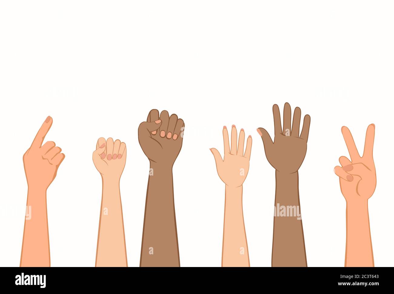 Konzept des Kampfes für Menschenrechte. Vektorgrafik. Stock Vektor