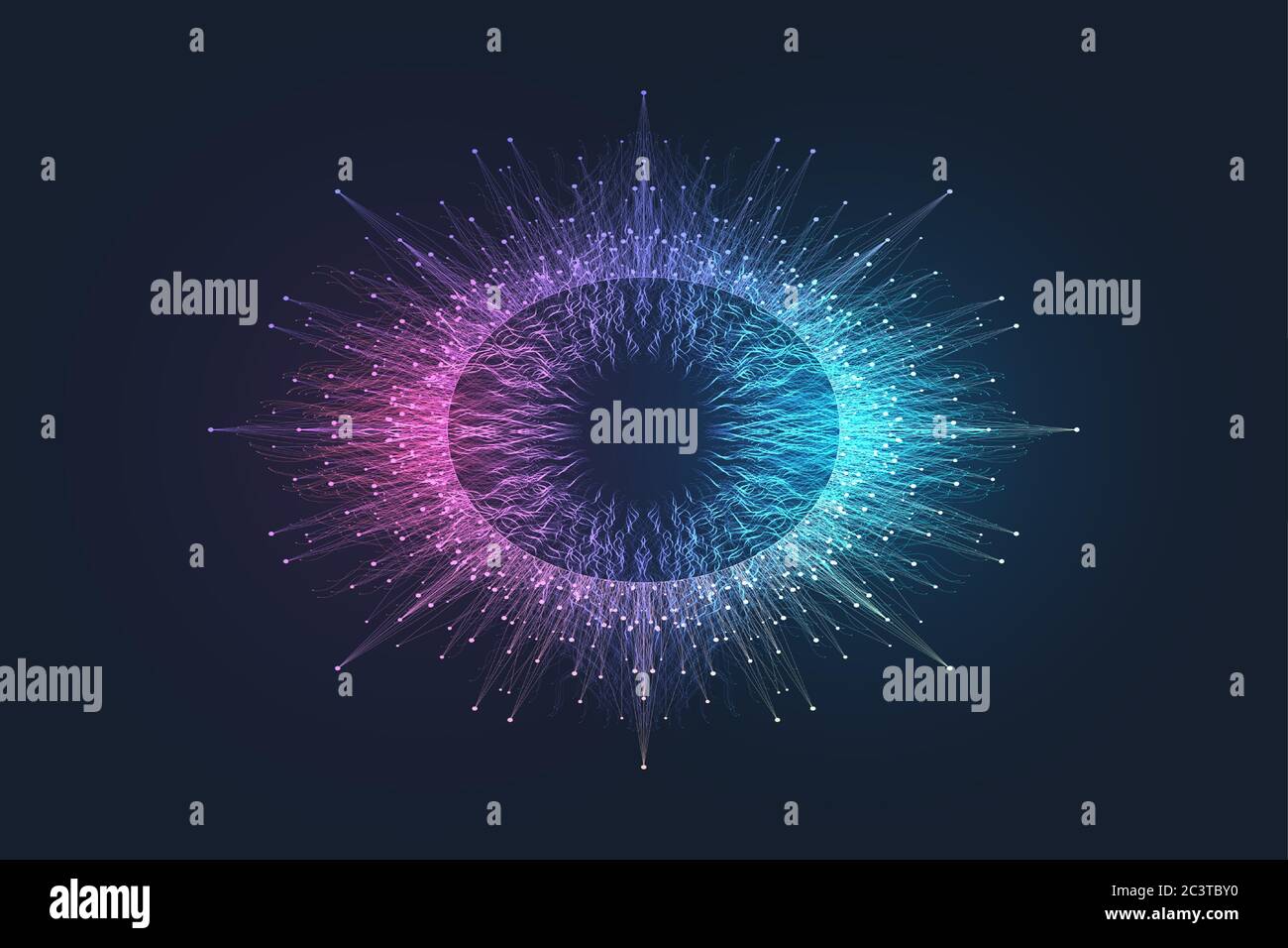 Spiral Sound Welle Rhythmus Linien und Punkte dynamischen abstrakten Hintergrund. Poster im Design der Musikwelle. Vektorgrafik. Stock Vektor