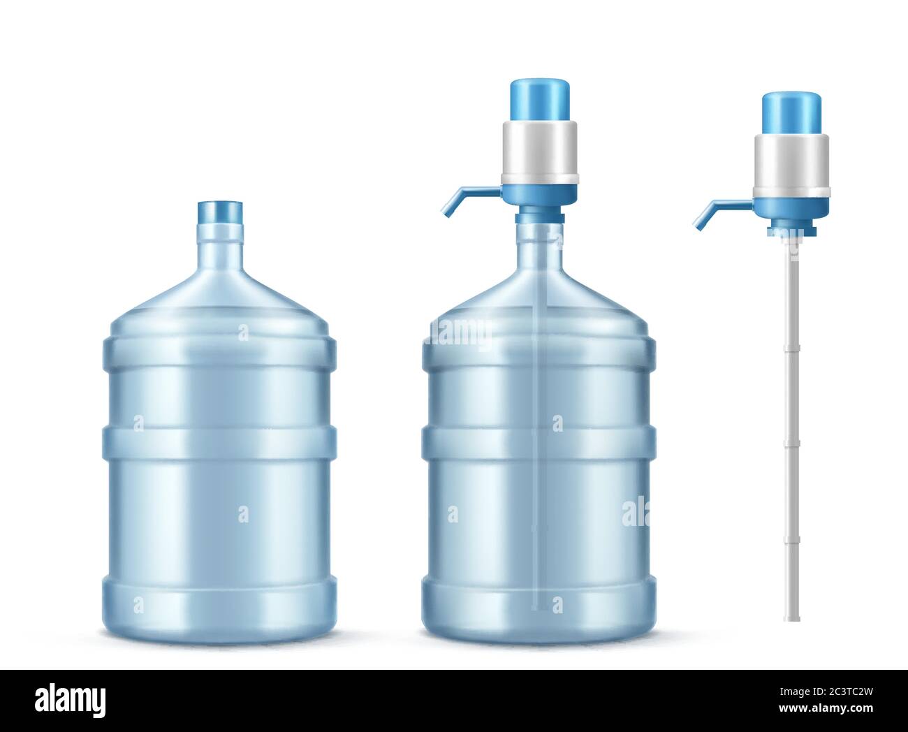 Handwasserpumpe. Wasserpumpe für zu Hause und im Büro, isoliert auf weißem  Hintergrund. Trinkwasserflaschen mit manuellen Pumpspender Stockfotografie  - Alamy