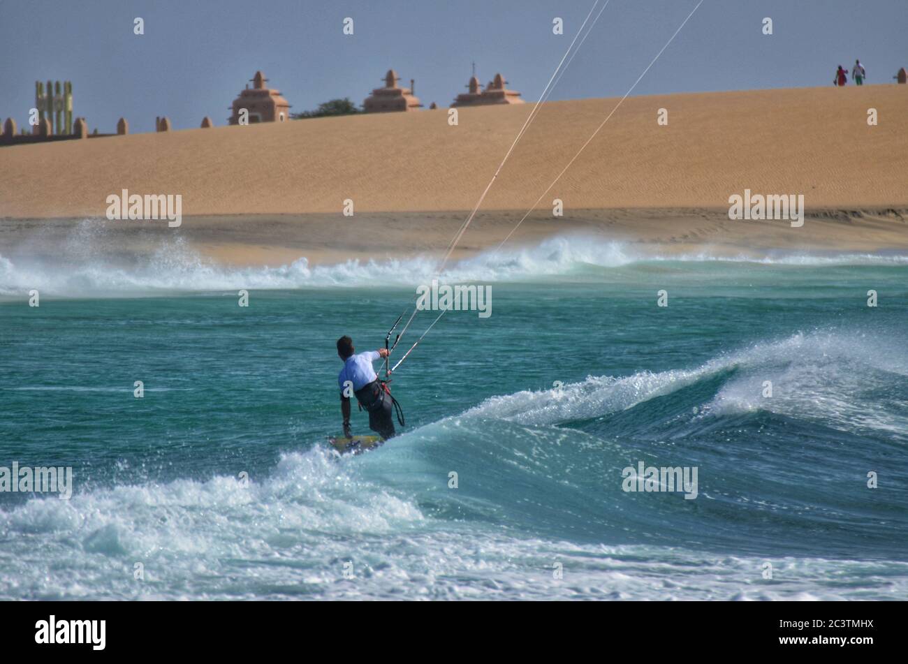 Kitesurfen in Kap verde Insel Sal Stockfoto