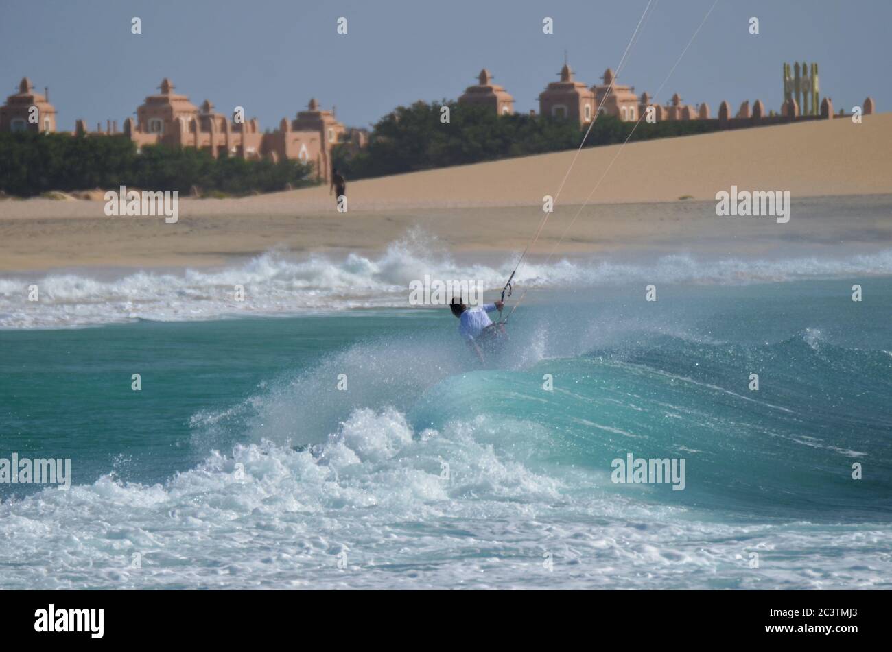 Kitesurfen in Kap verde Insel Sal Stockfoto
