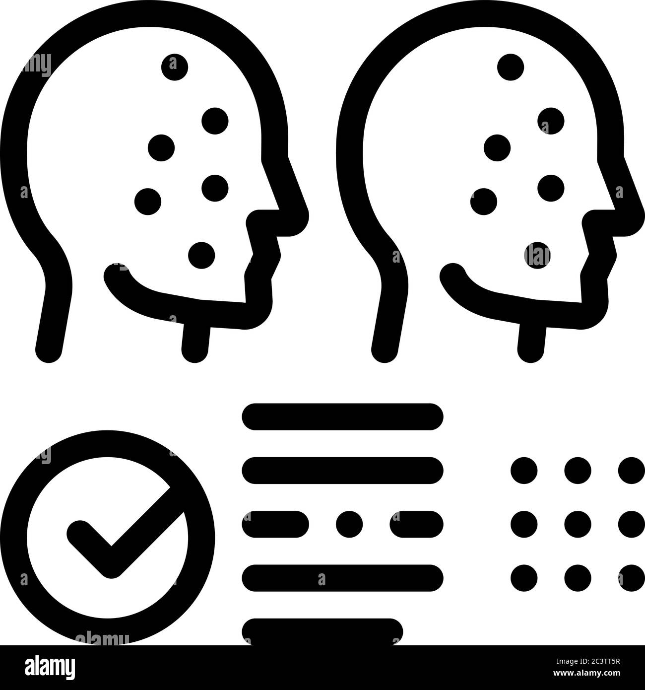 Deepfake online Scanner Symbol Vektor Umriss Illustration Stock Vektor