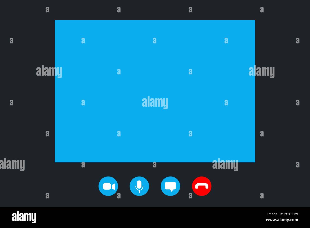 Videoanruf-Bildschirm-Vorlage. Vektorgrafiken zurück Stock Vektor