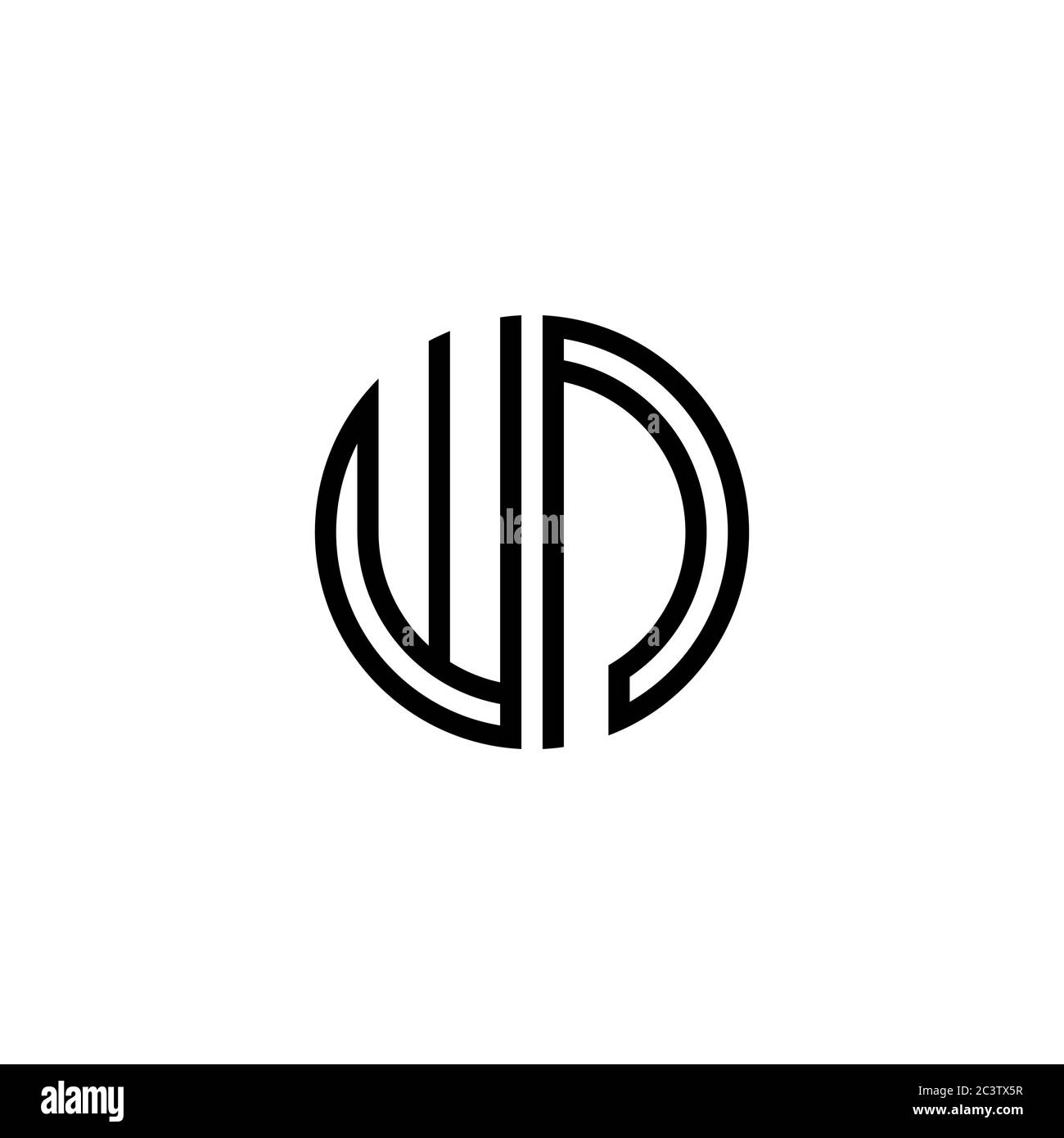 WN Alphabet abstrakt Anfangsbuchstaben Logo Design Vektor Vorlage Stock Vektor