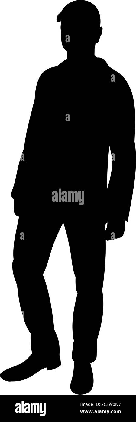 Silhouette eines Mannes geht auf einem weißen Hintergrund Stock Vektor