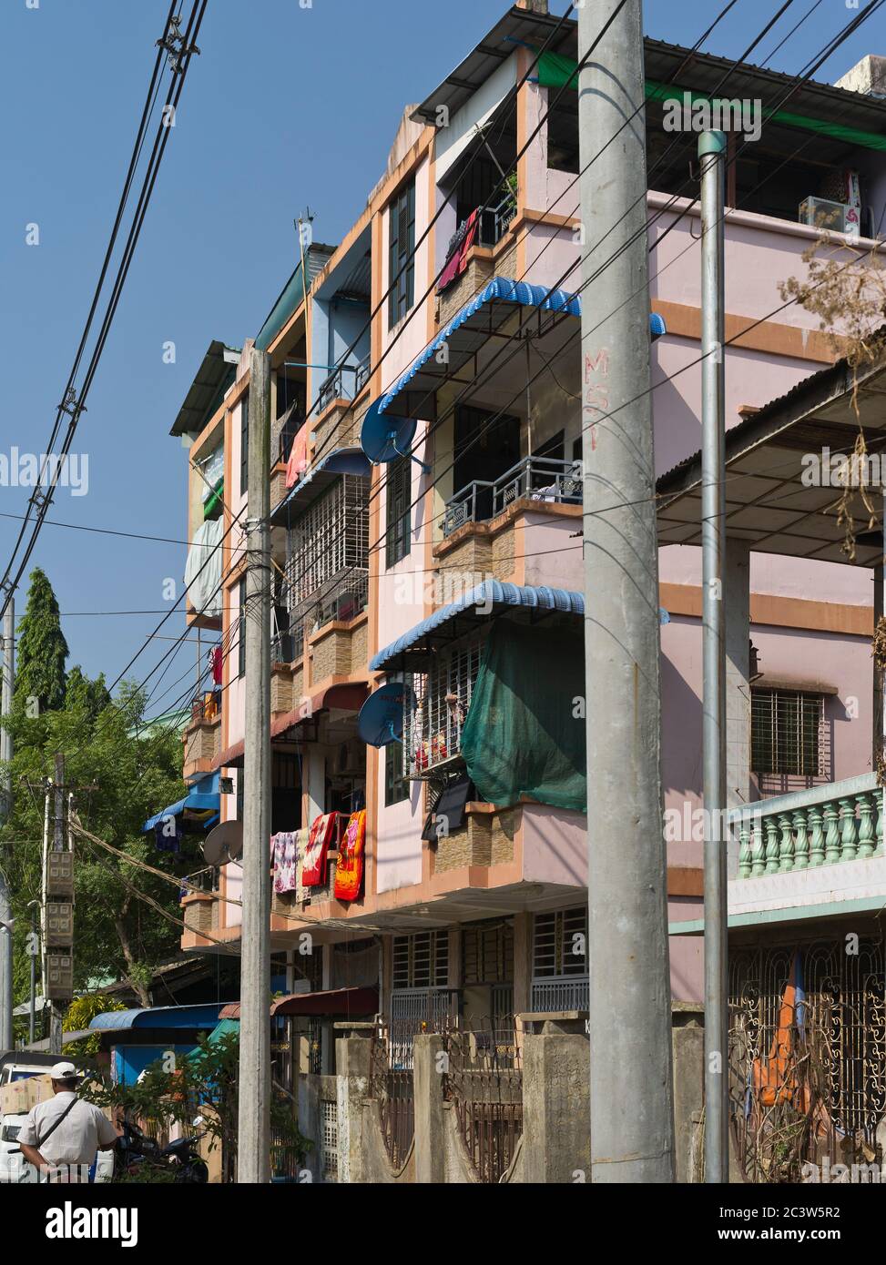 dh Thanlyin YANGON MYANMAR Lokale Wohndorf Wohnung städtischen Wohnungen Stockfoto