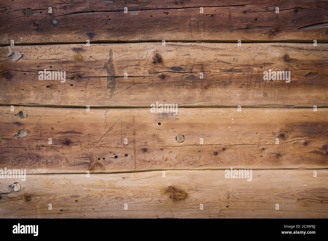 Natürliche rustikale braune Scheune Holz Wand. Wandstruktur Hintergrundmuster. Stockfoto