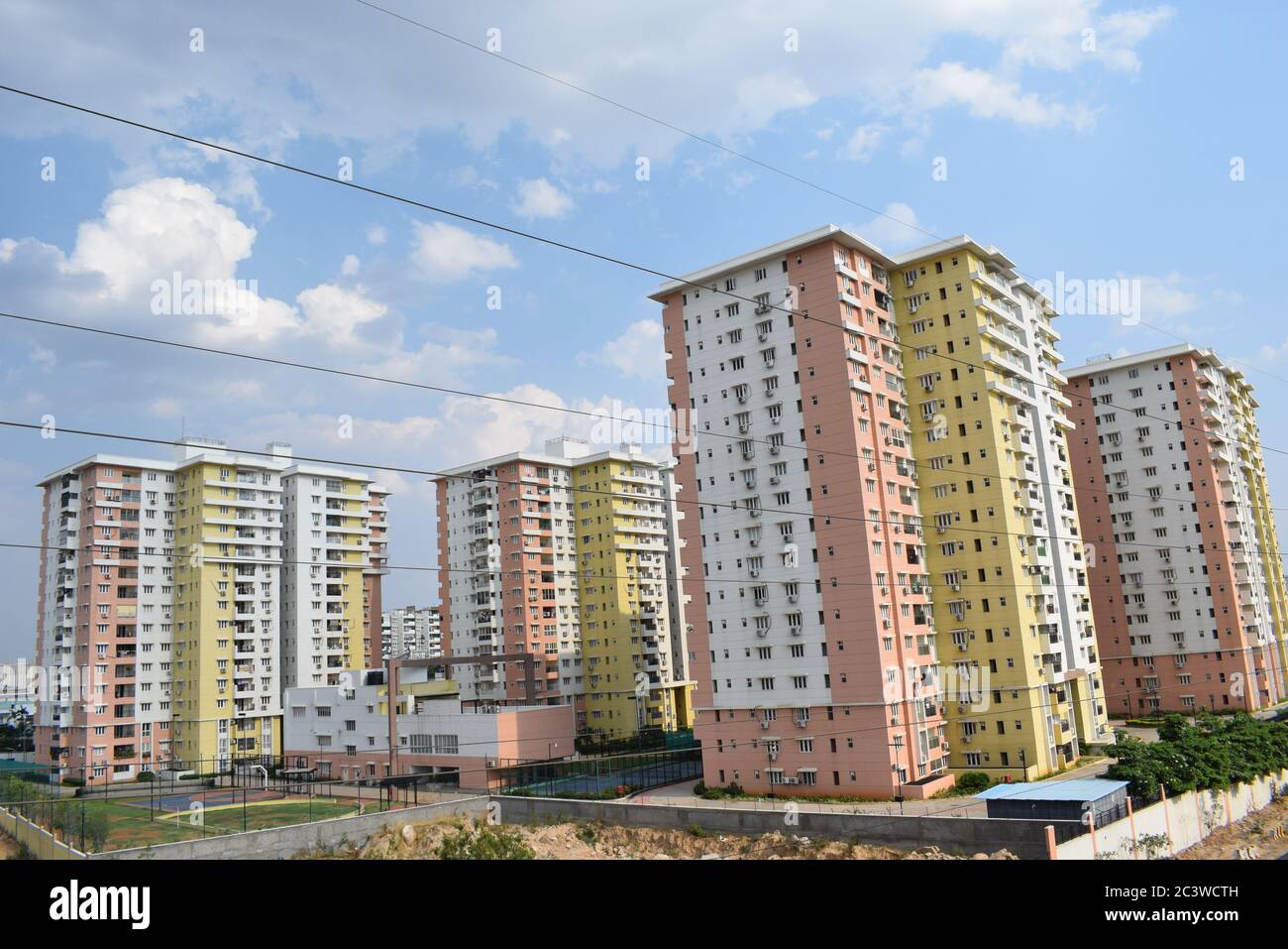 Hohe Gebäude im Bau Stockfoto