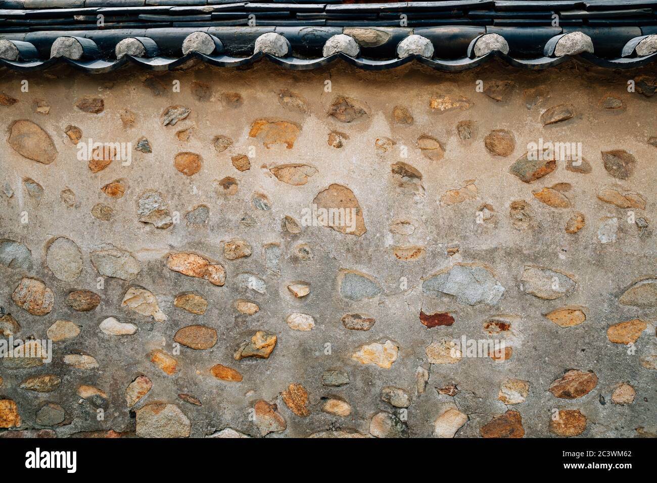 Traditionelle koreanische stein Wand Hintergrund Stockfoto
