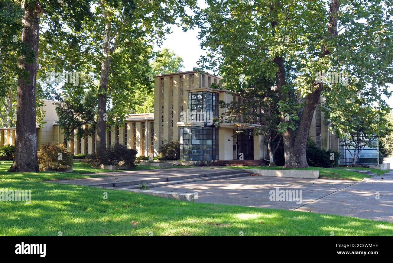 Westhope, auch bekannt als Richard Lloyd Jones House, wurde vom Architekten Frank Lloyd Wright entworfen und 1929 in Tulsa, Oklahoma, erbaut. Stockfoto