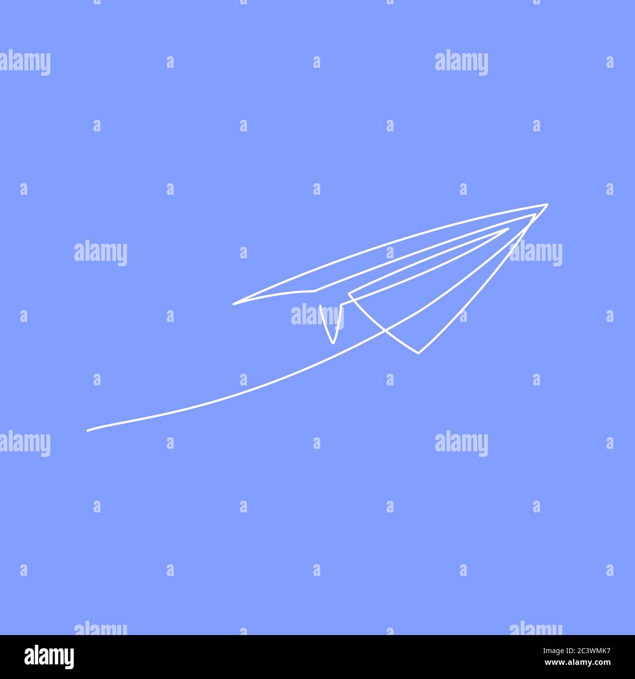 Papier Ebene kontinuierliche Linie Vektor Illustration - Flugzeug Silhouette mit einer einzigen Linie Art Stil gemacht. Stock Vektor