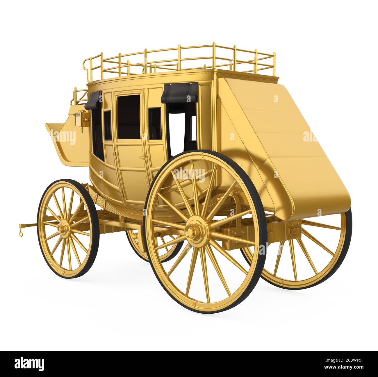 Vintage Golden Carriage Isoliert Stockfoto