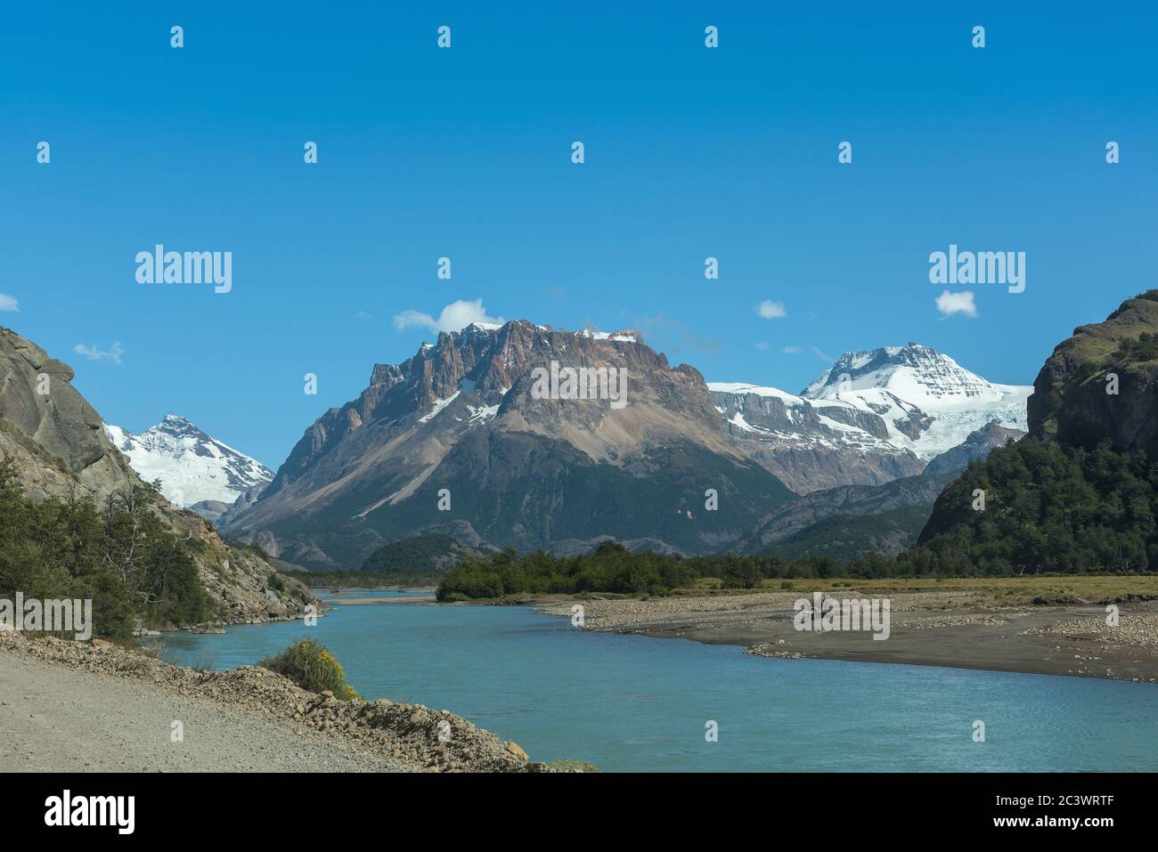 Der Fluss las vueltas bei el chalten, patagonien, argentinien Stockfoto