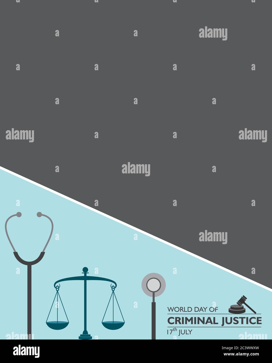 vektor-Illustration für den Internationalen Tag der Strafjustiz beobachtet am 17. Juli , Poster oder Banner-Design Stock Vektor