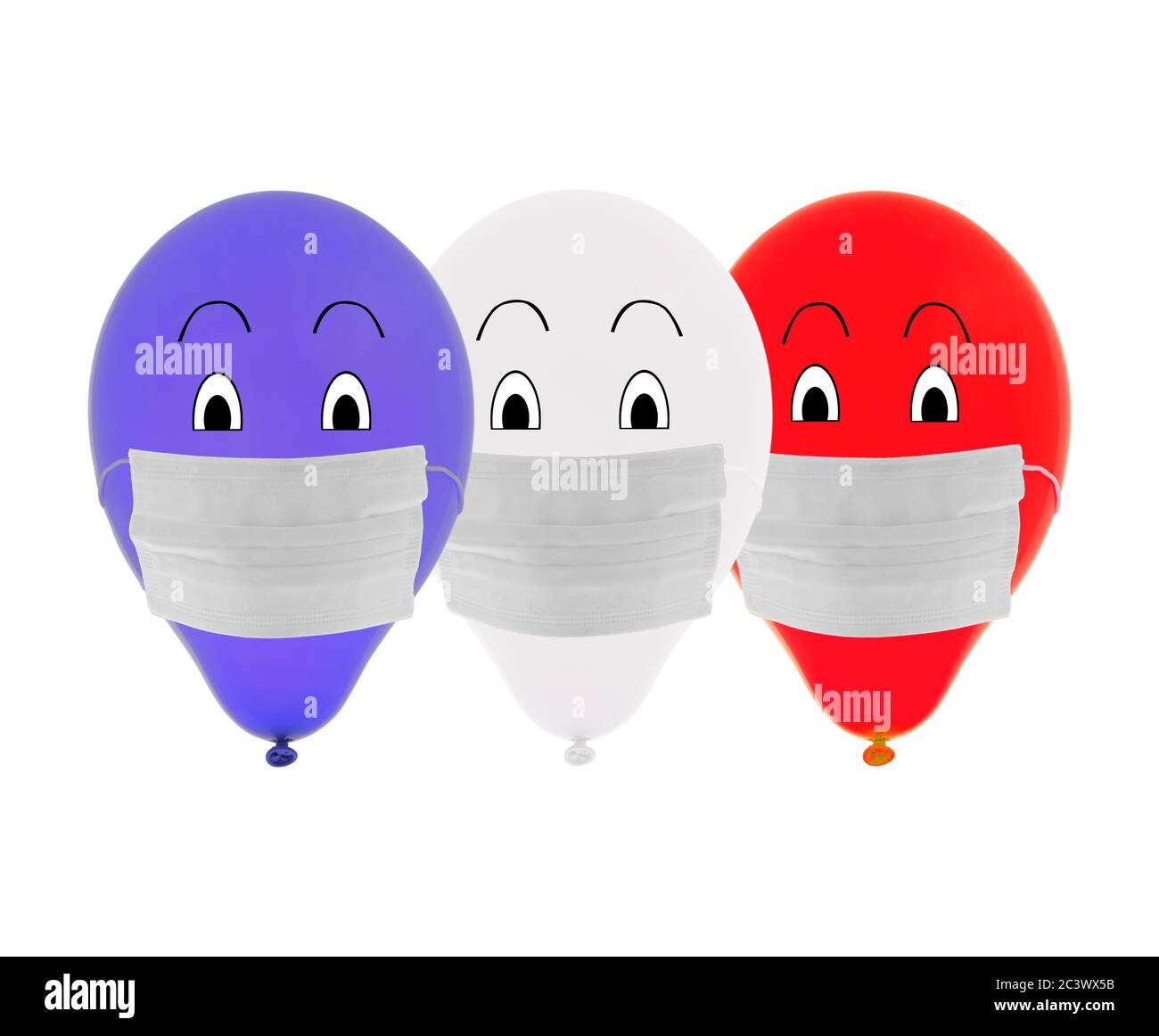 Französische Flagge in den Tagen des Coronavirus Stockfoto