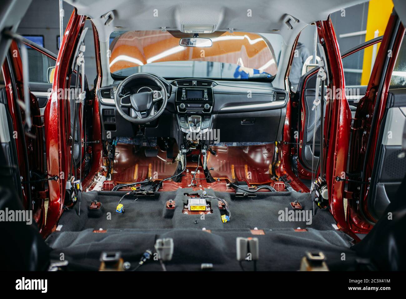Tief Auto Tuning, demontiert Fahrzeug Innenraum Stockfotografie