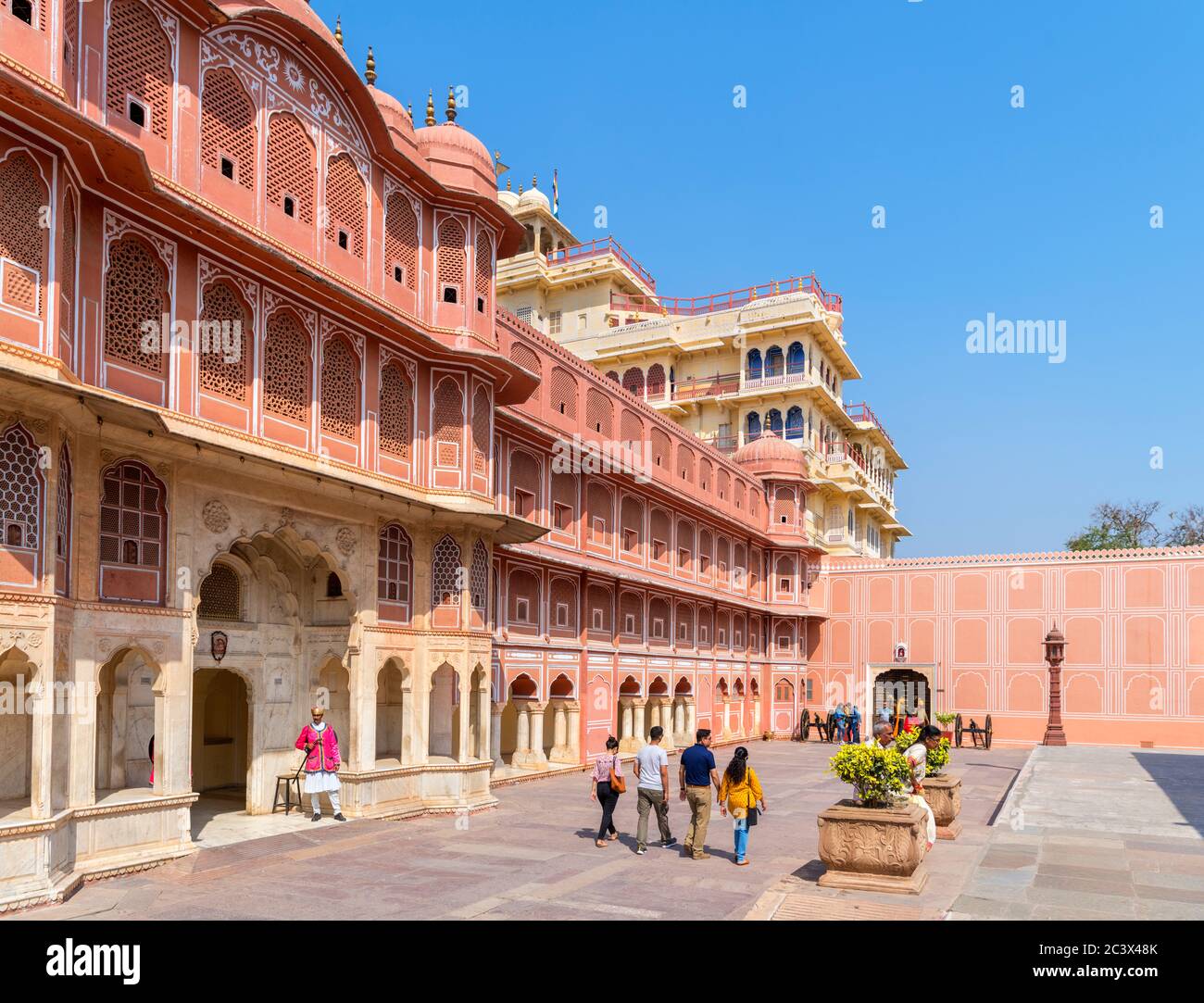 Der Stadtpalast, Altstadt, Jaipur, Rajasthan, Indien Stockfoto