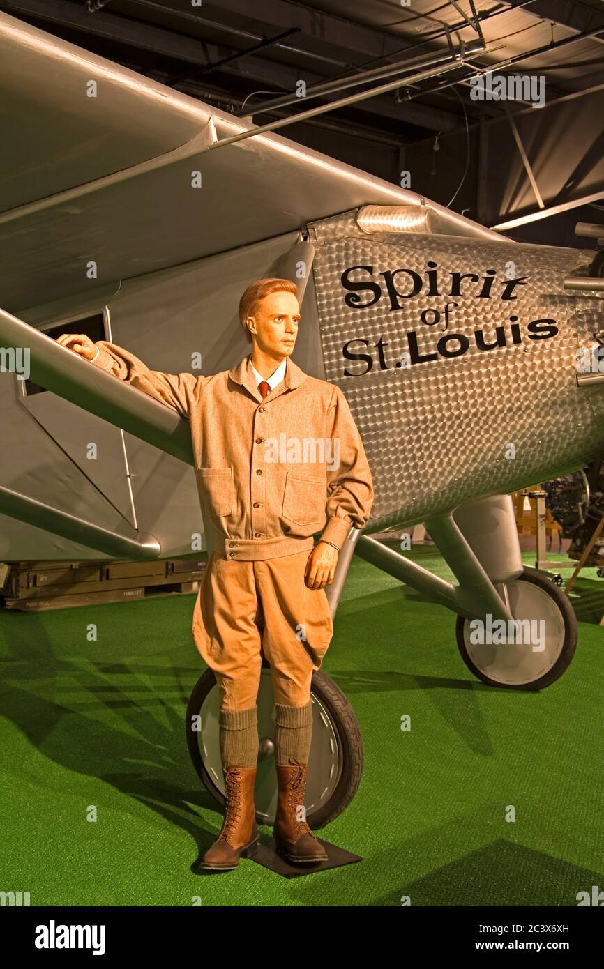 Spirit of St. Louis, General Stafford Air & Space Museum, Historic Route 66, Weatherford City, Oklahoma, USA Stockfoto