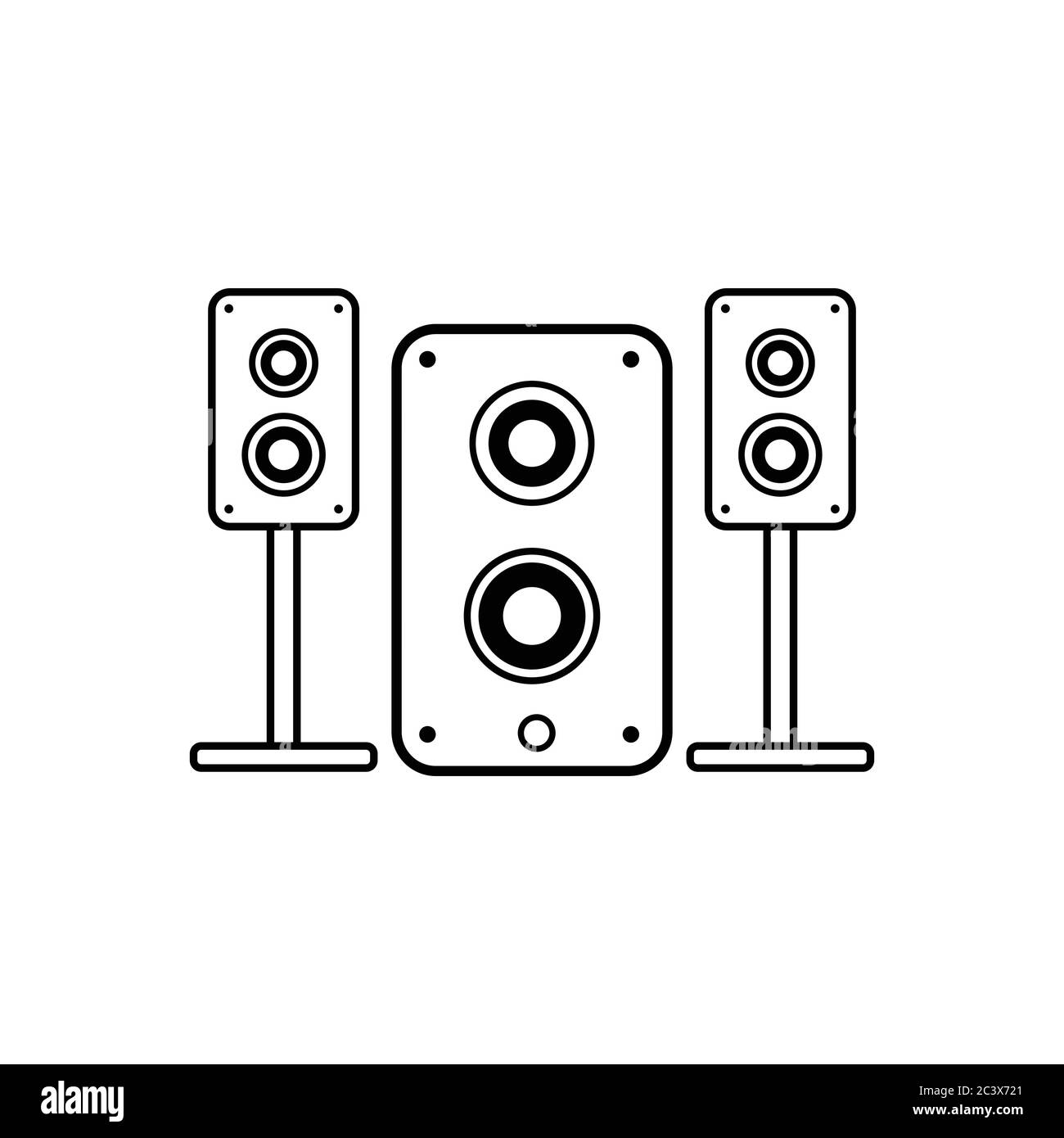 Stereo Lautsprecher Linie Symbol. vektor Sound System Lautsprecher. Musik Linie Symbol. Design Vorlage Vektor Stock Vektor