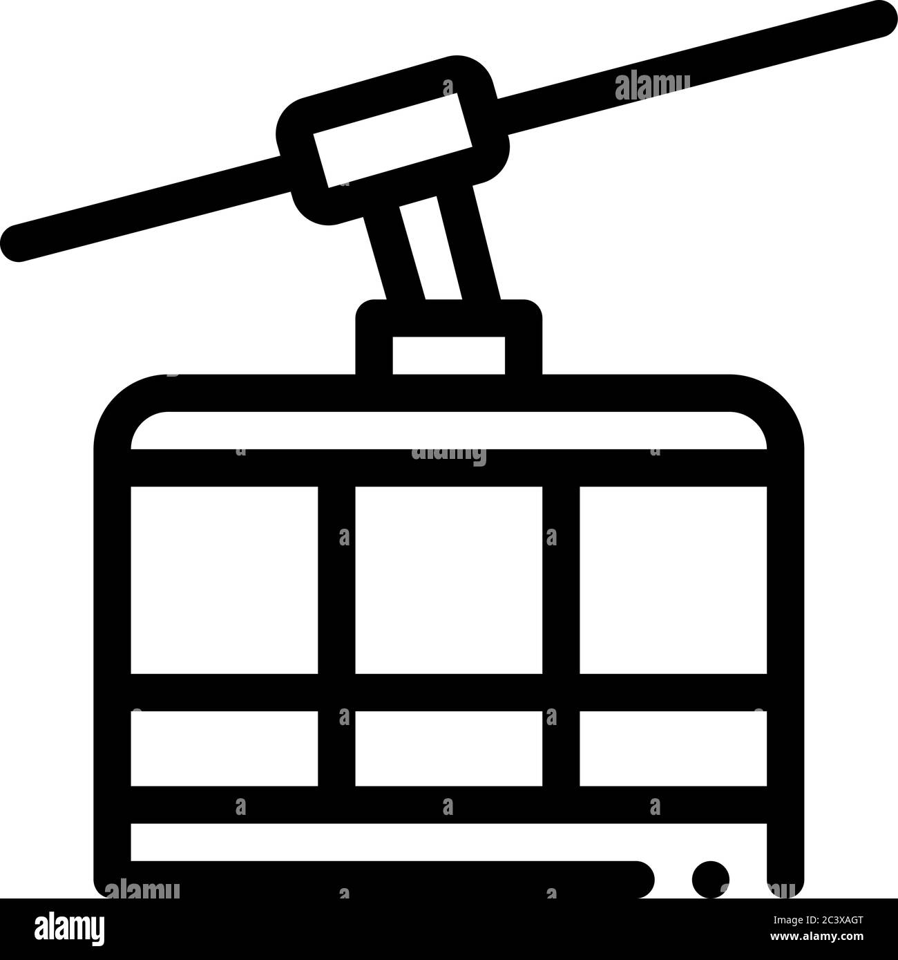 Skigebiet Seilbahn Transport Symbol Vektor Umriss Illustration Stock Vektor