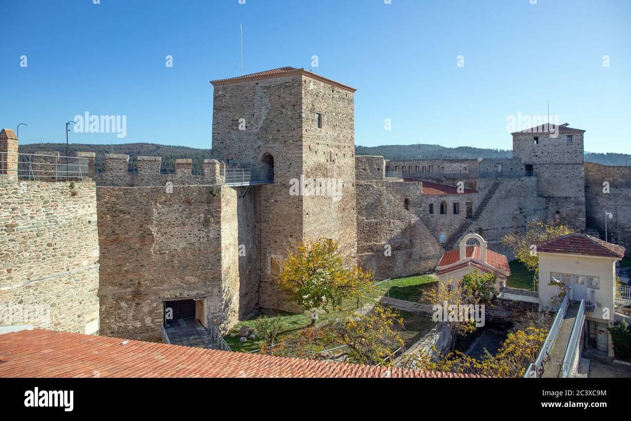 Die Festung Heptapyrgio in Thessaloniki, Mazedonien, Griechenland. Stockfoto