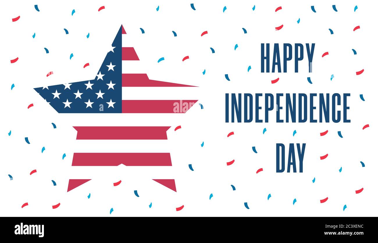 Juli. Alles Gute Zum Unabhängigkeitstag. USA. Vereinigte Staaten von Amerika. Amerikanischer Feiertag. Juli. Patriotisch. Vektorgrafik. Stock Vektor