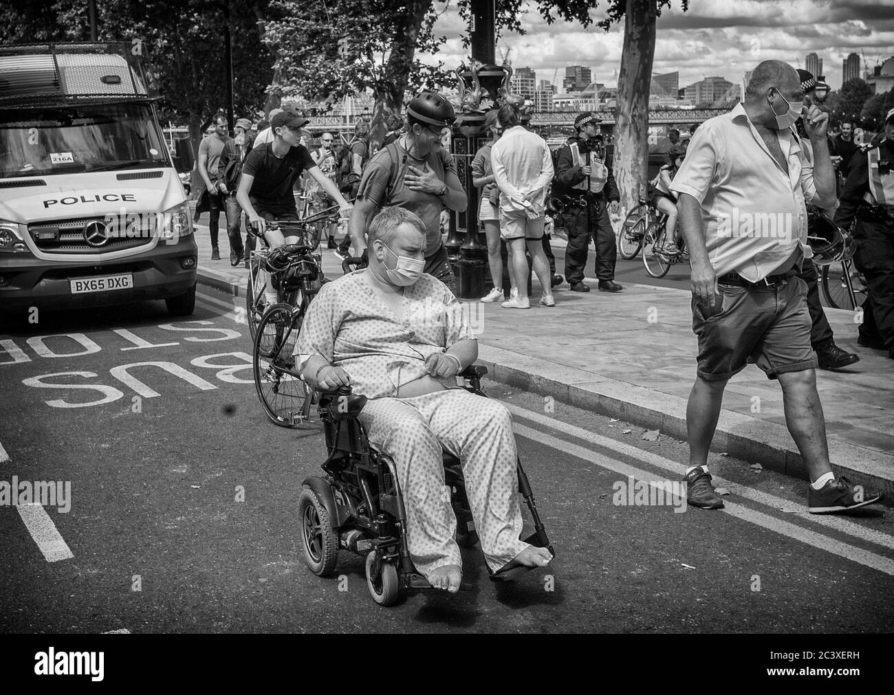 BLM protestiert gegen London UK 2020 Stockfoto