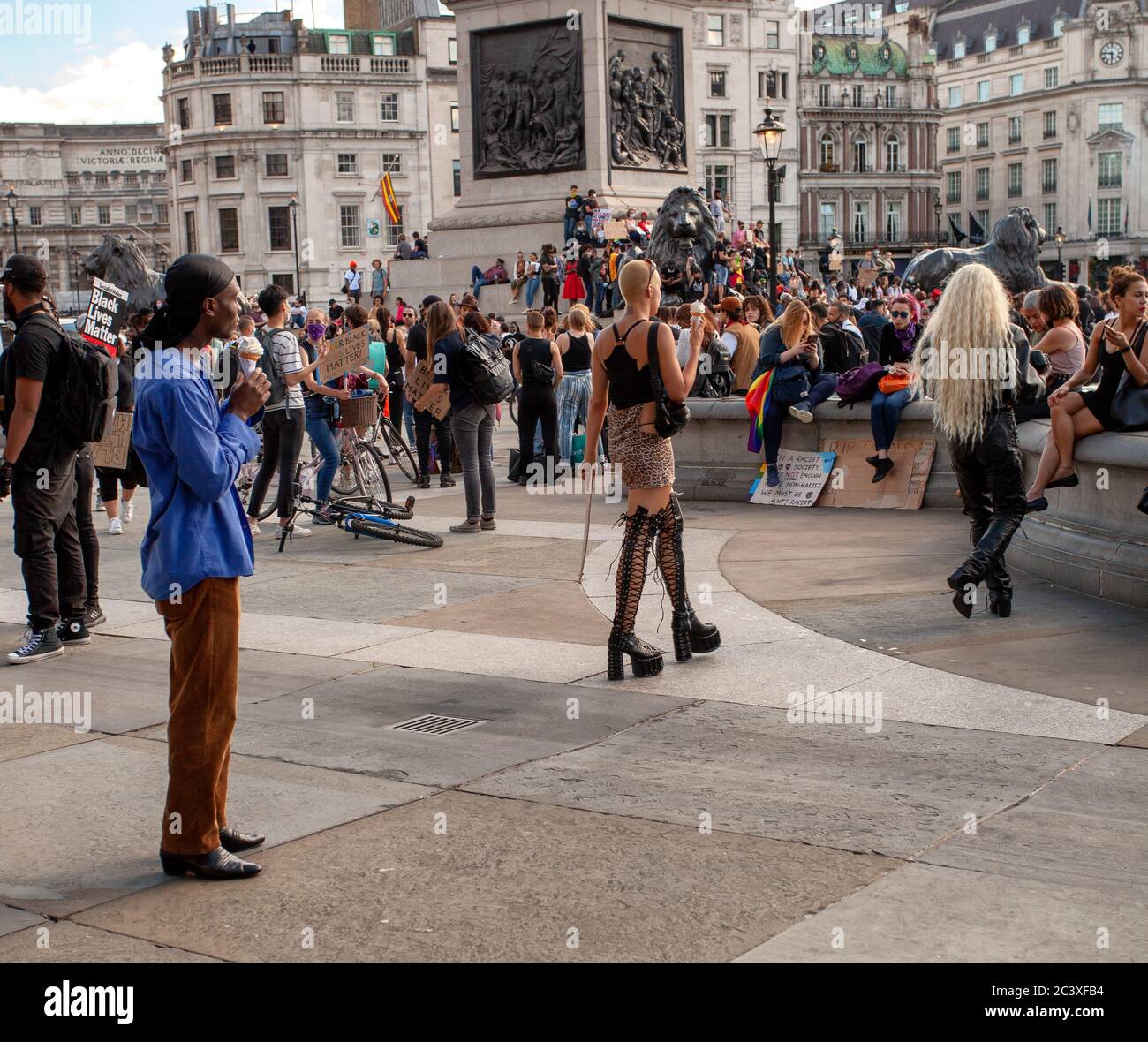 BLM Demonstranten in London 2020 Stockfoto