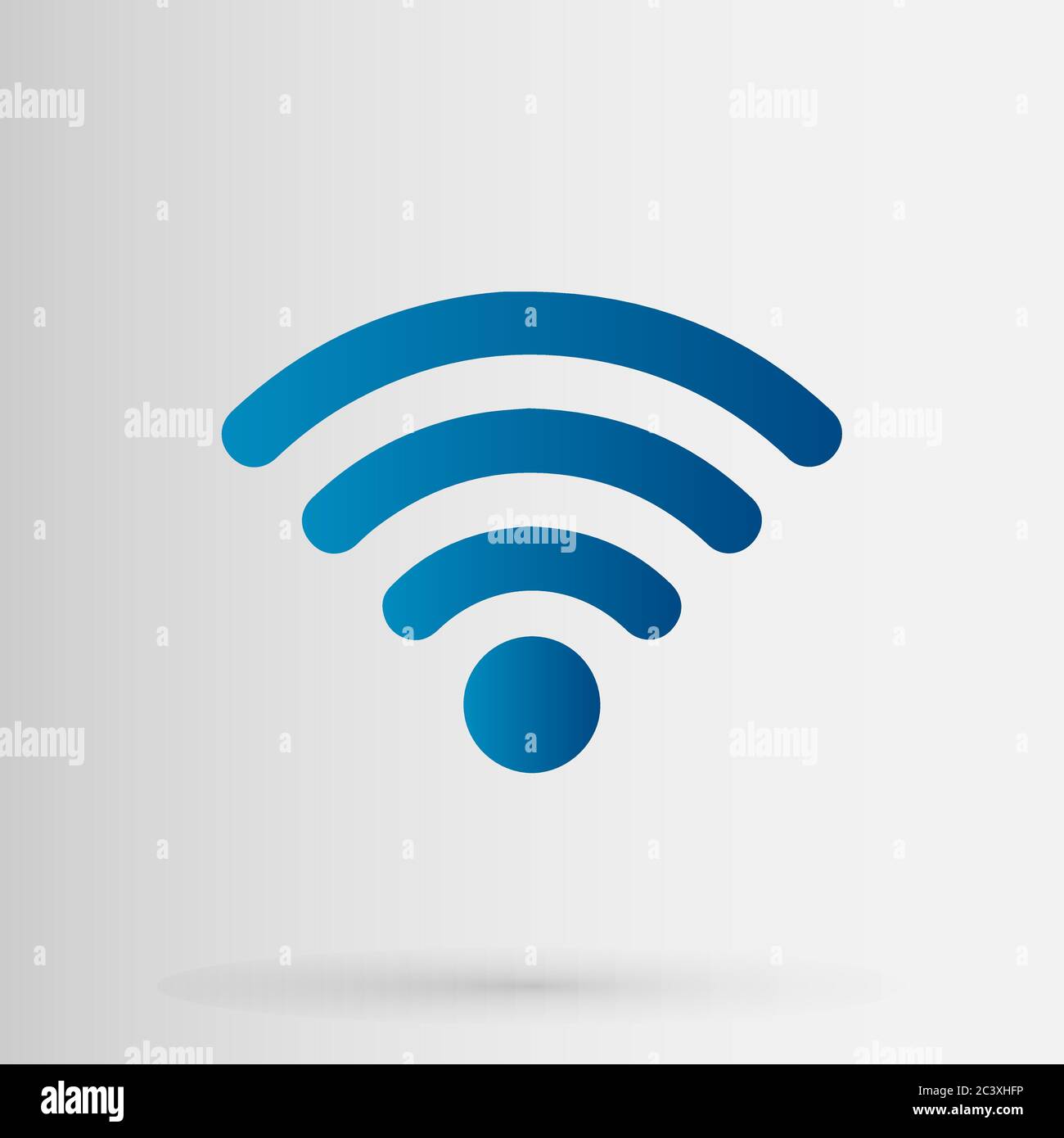 Wifi Icon Vector. Minimalistische Darstellung Des Symbols Für Wireless-Netzwerke In Blauton Stock Vektor