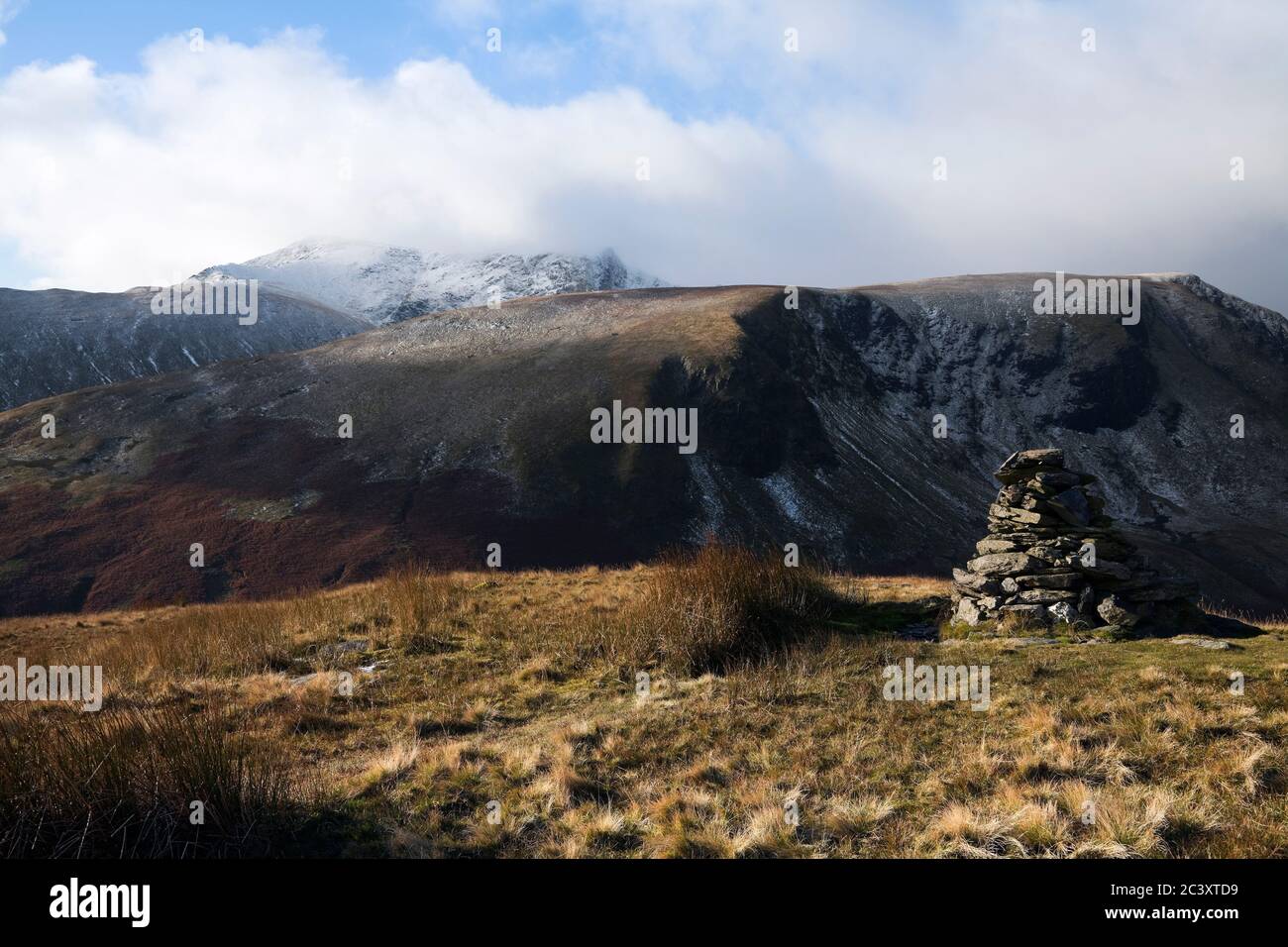 Blencathra und Bannerdale Klippen von Souther fiel, Cumbria, UK Stockfoto