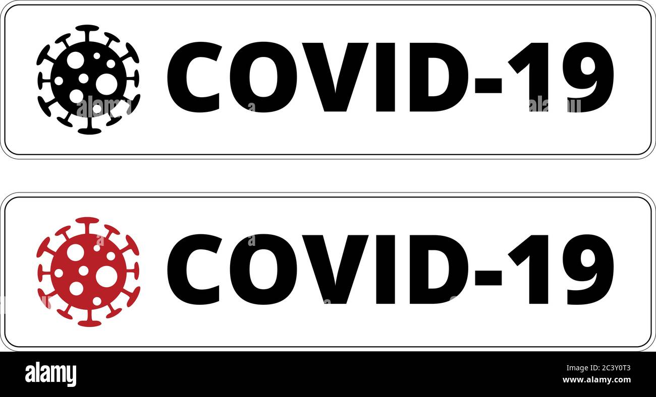 Covid-19 Warnschilder Gesetzt Stock Vektor