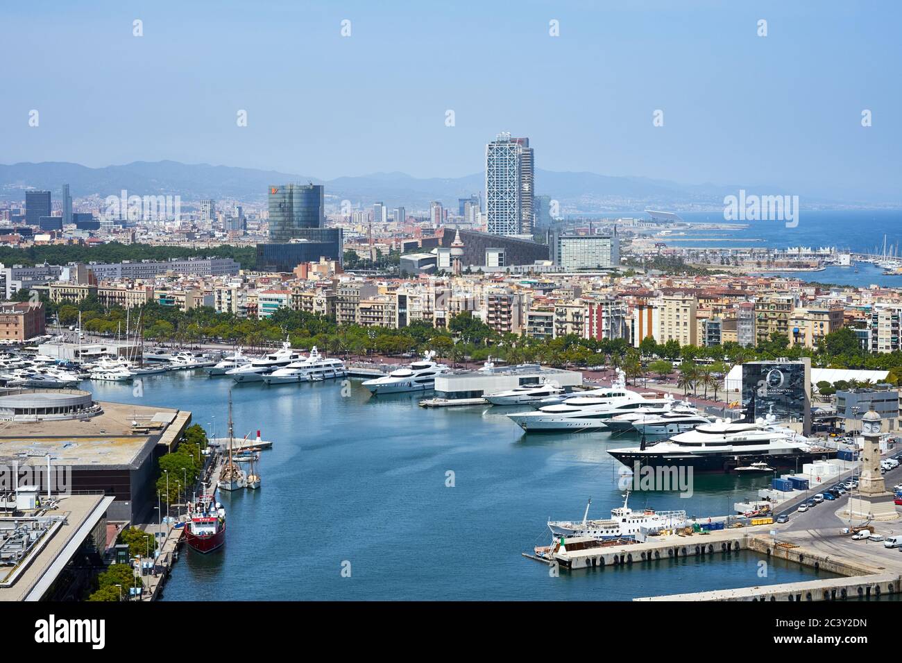 Der Yachthafen von Barcelona Stockfoto