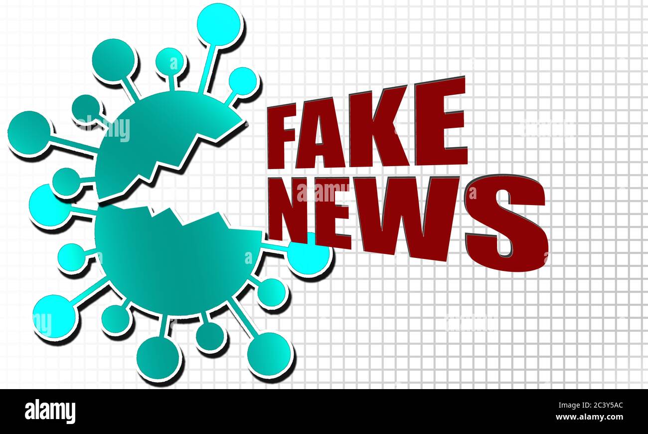 Fake News im Zusammenhang mit Coronavirus Covid-19 , 3d-Rendering Stockfoto
