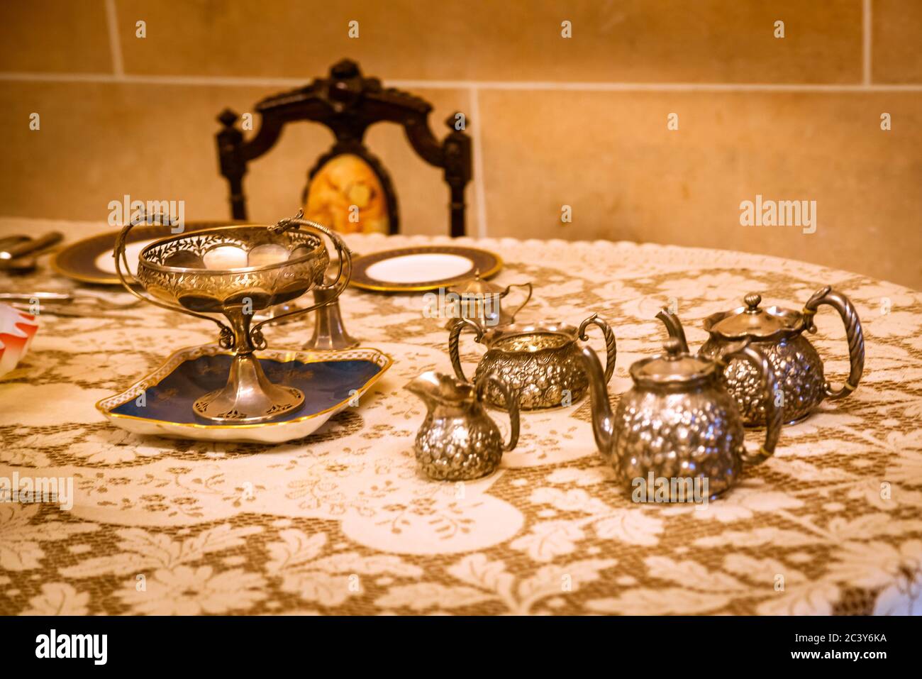 Jodhpur / Indien Feb 2020 Antike seltene Stücke Ausstellung im Umaid Bhavan Palace Museum in Jodhpur Stadt Rajasthan Indien Stockfoto