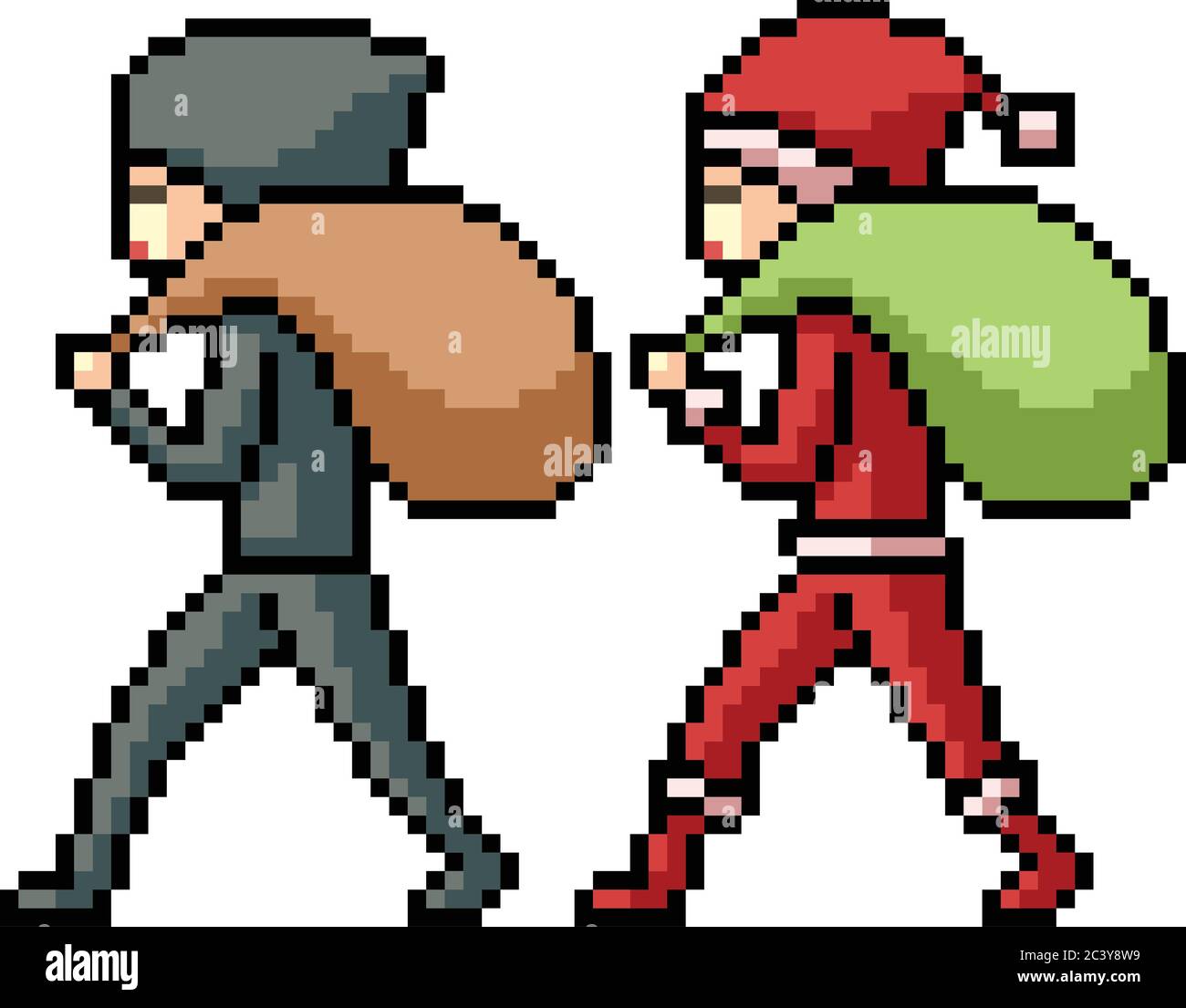Santa Claus Christmas Pixel Art Stockfotos Und Bilder Kaufen Alamy